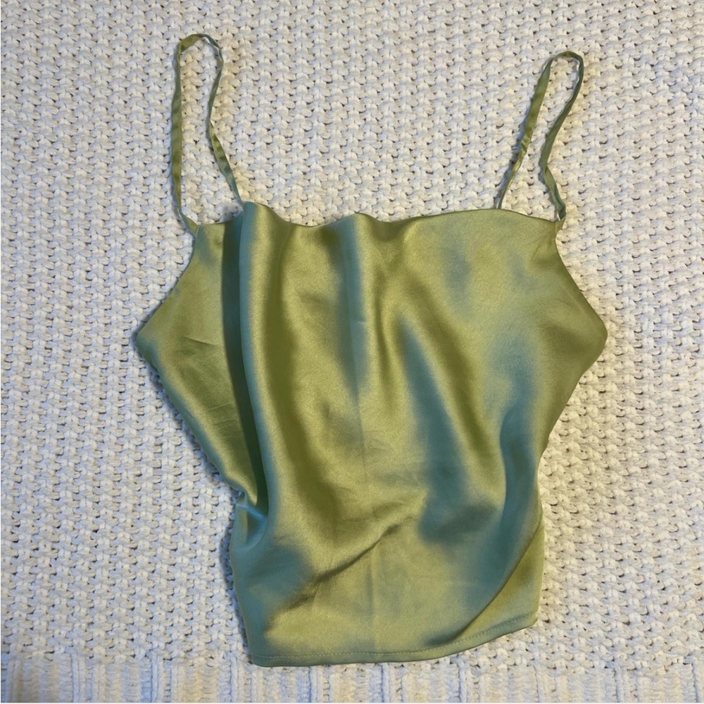 Satin Green Cami Top